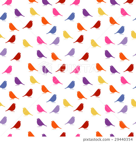 Birds. seamless baby background with colour birds. 29440354