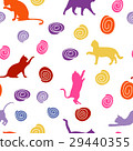 Cats and balls. seamless baby background with 29440355
