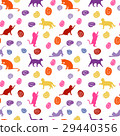 Cats and balls. seamless baby background with 29440356