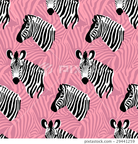 Pink vector seamless pattern texture with zebra - Stock Illustration ...