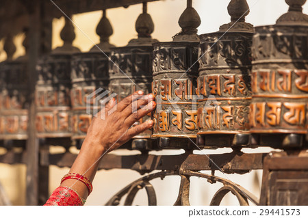 Tibetan prayer wheels. 29441573