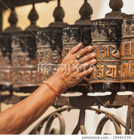 Tibetan prayer wheels. 29441574