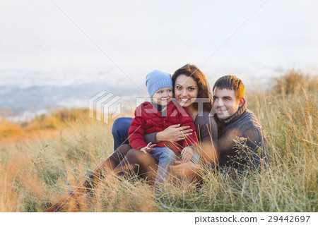 Portrait of the little girl father and mother 29442697