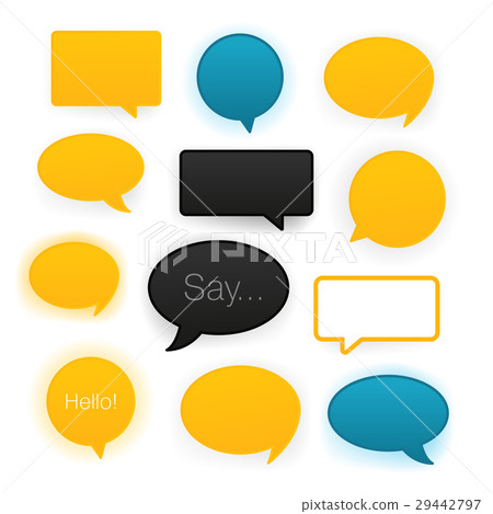 Comic speech bubbles icon set. Vector illustration - Stock Illustration ...