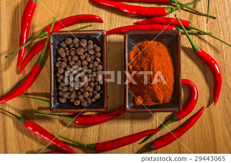 Spices, pepper fresh and dry Spices, pepper fresh and dry 29443065