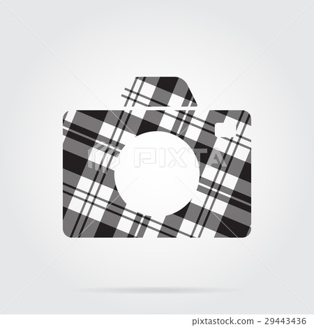 grayscale tartan isolated icon - camera 29443436