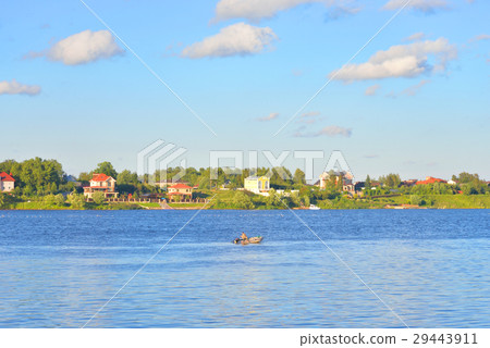 Neva River on the outskirts of St. Petersburg. Neva River on the outskirts of St. Petersburg. 29443911