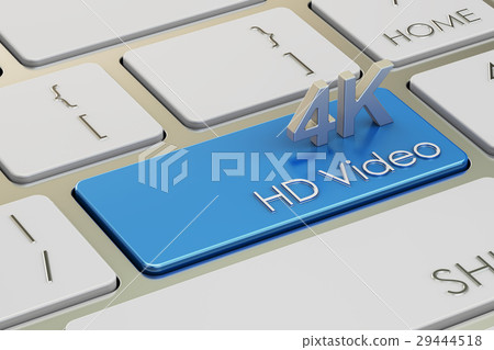 4K HD video concept on keyboard button 4K HD video concept on keyboard button 29444518
