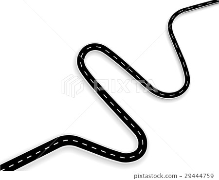 Winding road with white markings. 3d. illustration Winding road with white markings. 3d. illustration 29444759