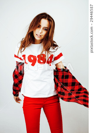 young pretty stylish hipster girl posing emotional 29446587