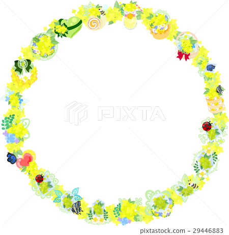 Lease made of various sundries of yellow flowers 29446883