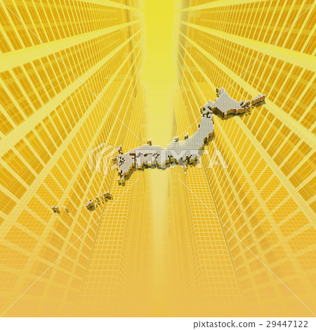 金色的城市和日本地圖 29447122