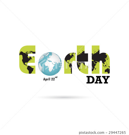 Green Earth Day Typographical Design Elements 29447265