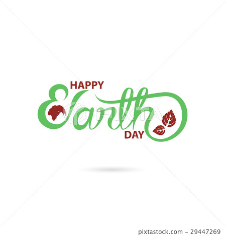Green Happy Earth Day Typographical Design 29447269