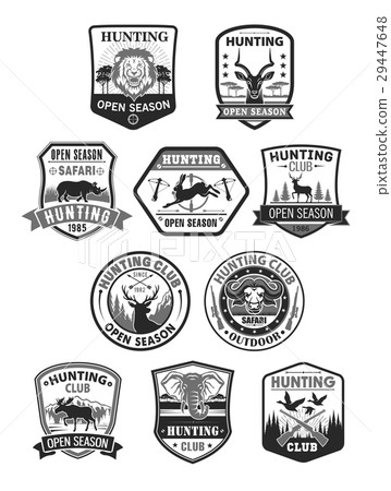 Hunting club or hunt open season vector icons set 29447648
