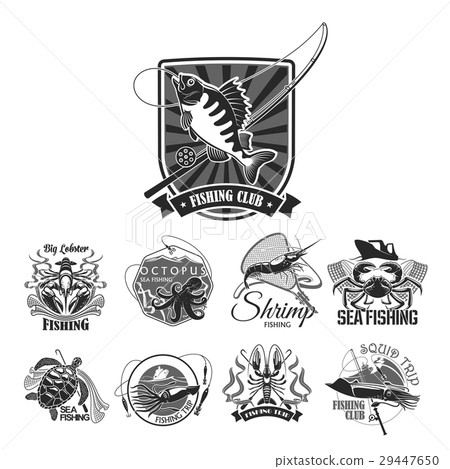 Fishing sport club vector icons set 29447650