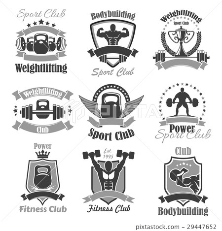 Weightlifting fitness gym sport club vector icons Weightlifting fitness gym sport club vector icons 29447652