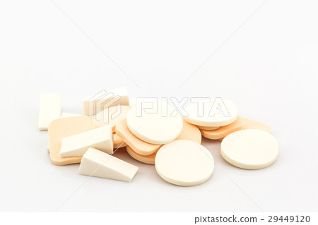 Cosmetic sponges on white background. 29449120