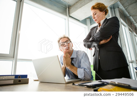 Angry boss screaming at workers 29449506