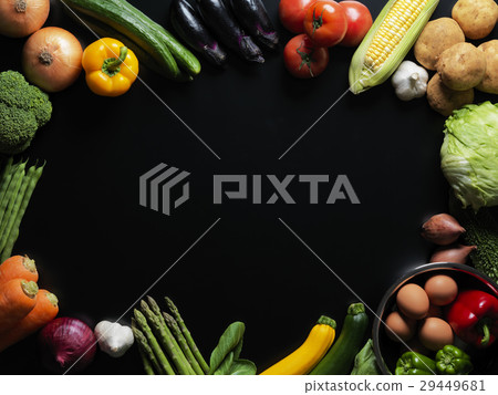 蔬菜·黑色背景 29449681