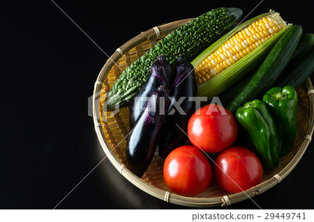 Summer vegetables · black background Summer vegetables · black background 29449741