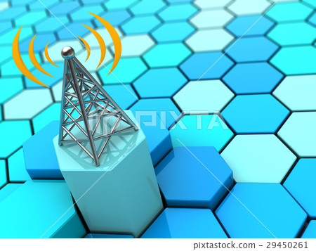 radiowaves and antenna 29450261