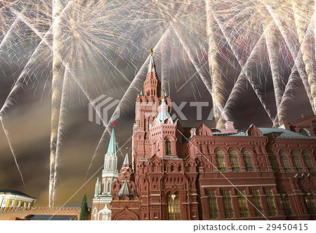Fireworks over the State Historical Museum .Moscow Fireworks over the State Historical Museum .Moscow 29450415