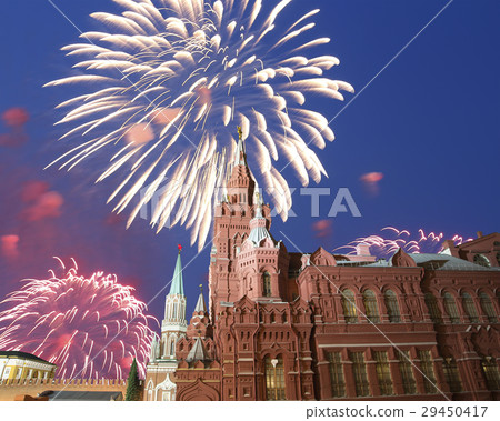 Fireworks over the State Historical Museum .Moscow Fireworks over the State Historical Museum .Moscow 29450417