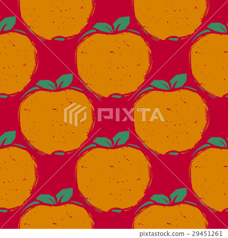 Seamless pattern with apples - Stock Illustration [29451261] - PIXTA