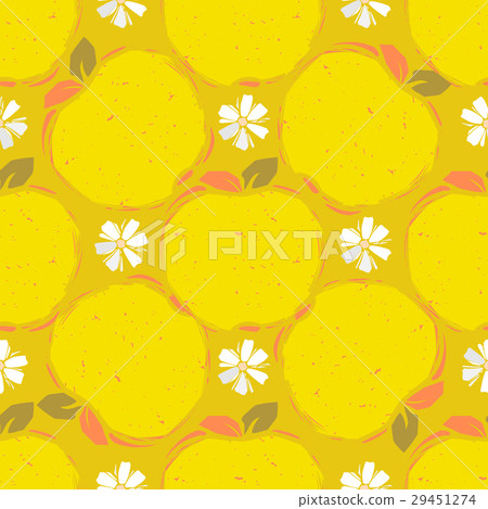 Seamless pattern of yellow apple - Stock Illustration [29451274] - PIXTA