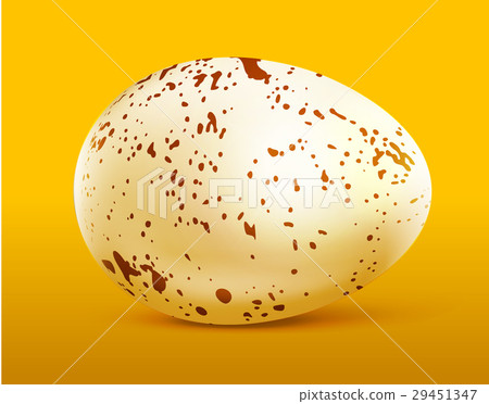 Quail egg with spots on yellow Quail egg with spots on yellow 29451347