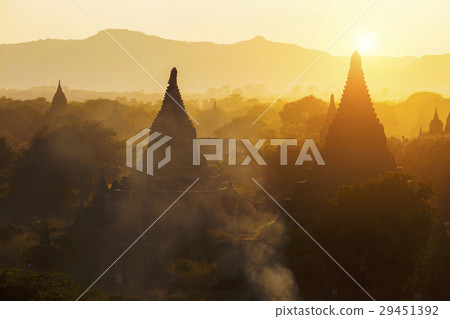 Bagan temple during golden hour Bagan temple during golden hour 29451392
