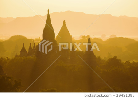 Bagan temple during golden hour Bagan temple during golden hour 29451393