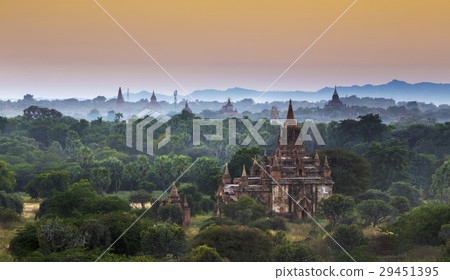 Bagan temple during golden hour Bagan temple during golden hour 29451395