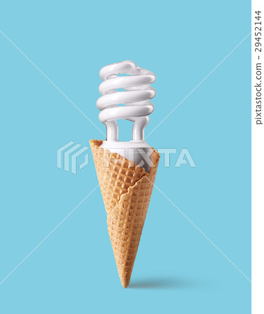 Compact fluorescent bulb in ice cream cone 29452144