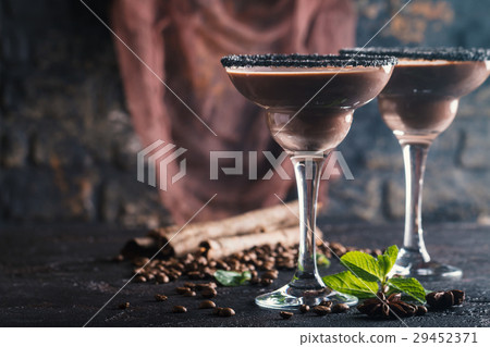 glasses of coffee cocktail glasses of coffee cocktail 29452371