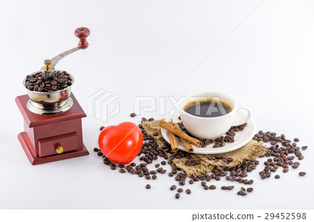 Coffee grinder winch, heart icon and Coffee cup Coffee grinder winch, heart icon and Coffee cup 29452598