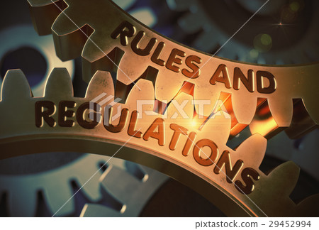 Rules And Regulations on Golden Gears. 3D Rules And Regulations on Golden Gears. 3D 29452994