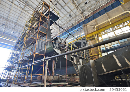 Ship building inside of shipyard Ship building inside of shipyard 29453061