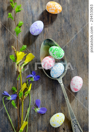 Easter wooden table setting 29453063
