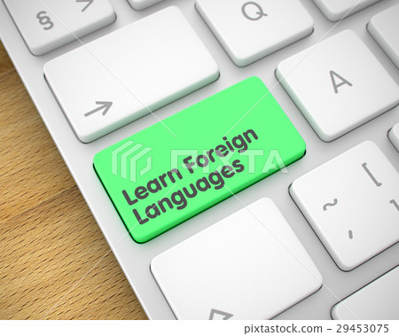 圖庫插圖: learn foreign languages - text on the green