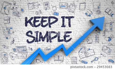 Keep IT Simple Drawn on White Brickwall. 3d. Keep IT Simple Drawn on White Brickwall. 3d. 29453083