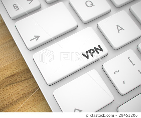 VPN - Inscription on the White Keyboard Key. 3D. 29453206