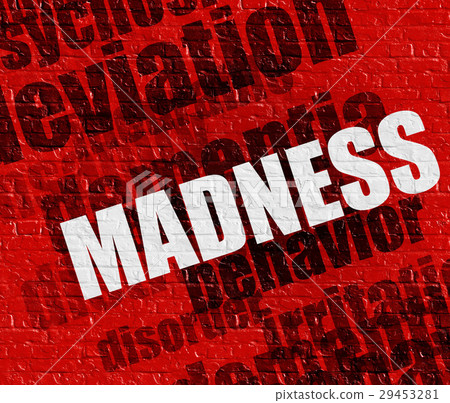 Modern health concept: Madness on Red Wall . 29453281