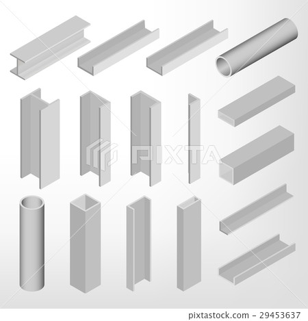 Steel beam isometric vector illustration. 29453637