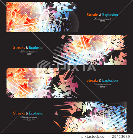 Streaks and explosion banner set 29453689