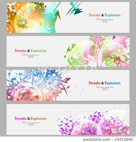 Streaks and explosion banner set Streaks and explosion banner set 29453690