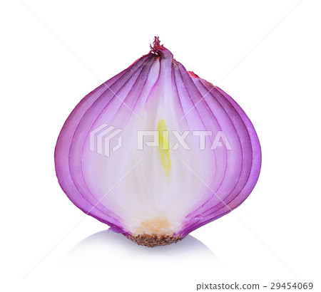 half of Red onion slice isolated on white  29454069