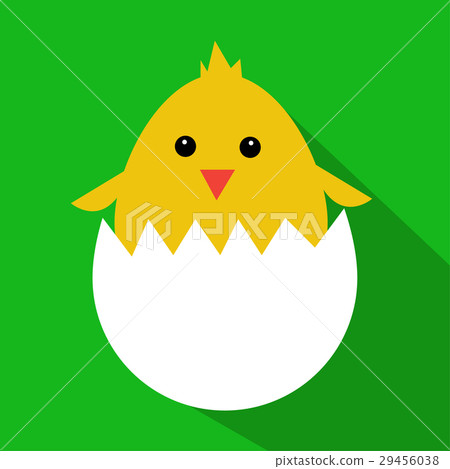 Cute yellow cartoon baby chicken 29456038