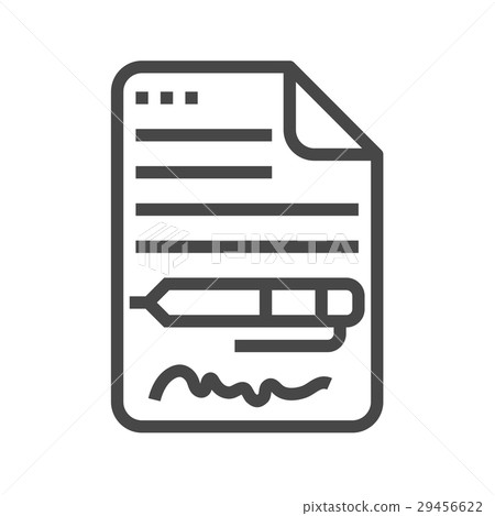 Contract Thin Line Vector Icon 29456622